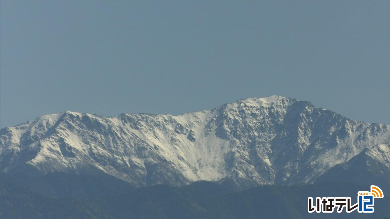 中央アルプス・南アルプスで初冠雪