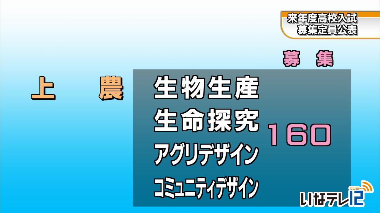 来年度の公立高校生徒募集定員公表