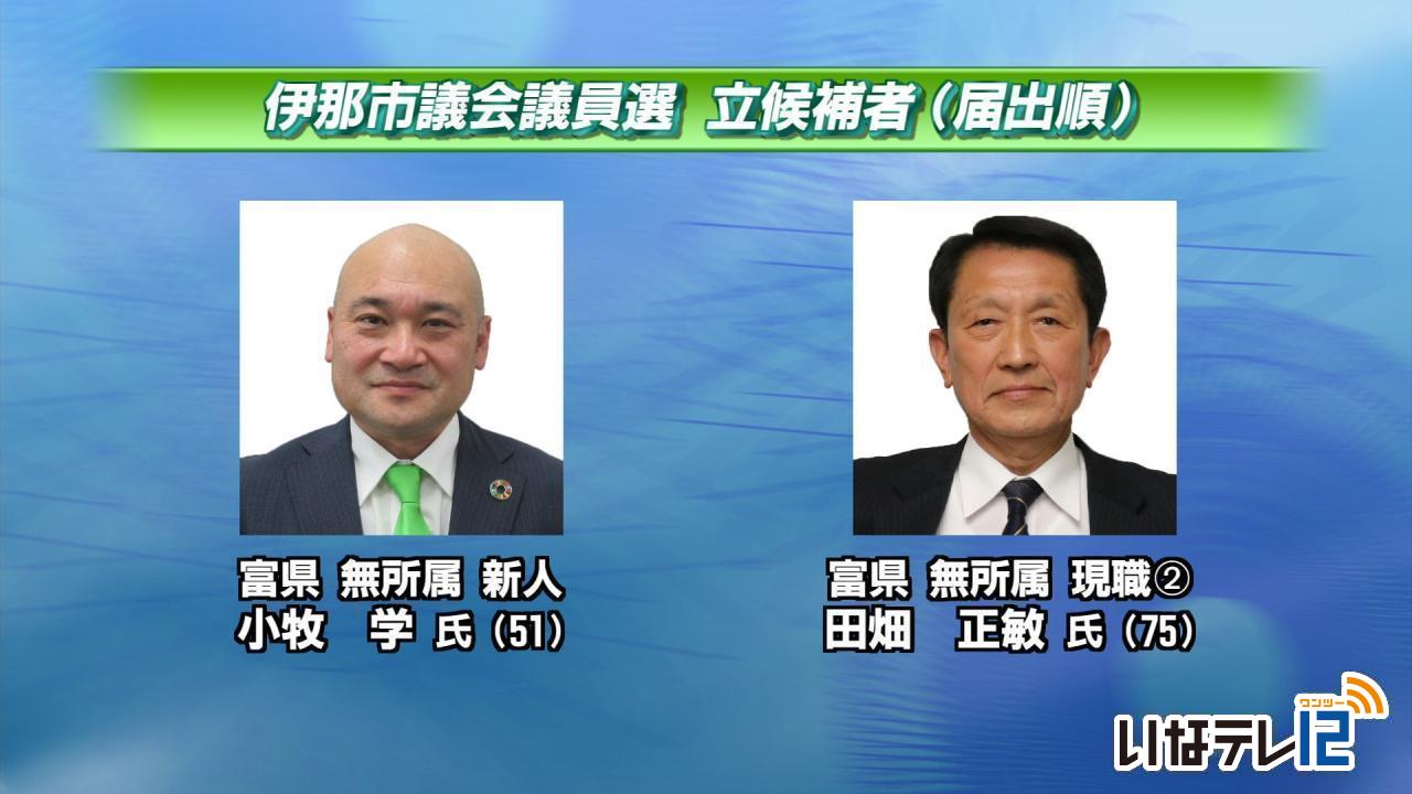 伊那市議会議員選挙　立候補者紹介（届出順１～８）
