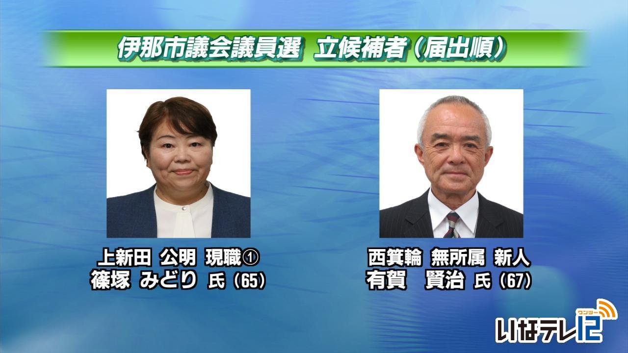 伊那市議会議員選挙　立候補者紹介（届出順１～８）