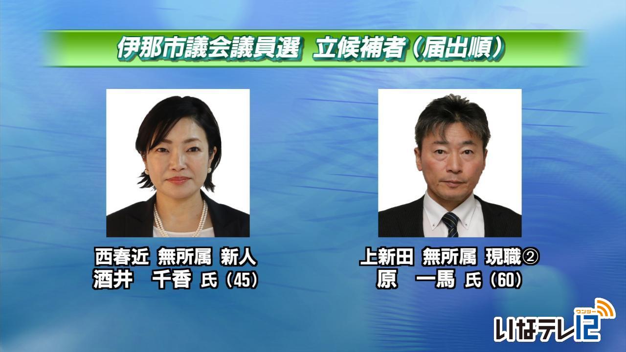 伊那市議会議員選挙　立候補者紹介（届出順９～１６）