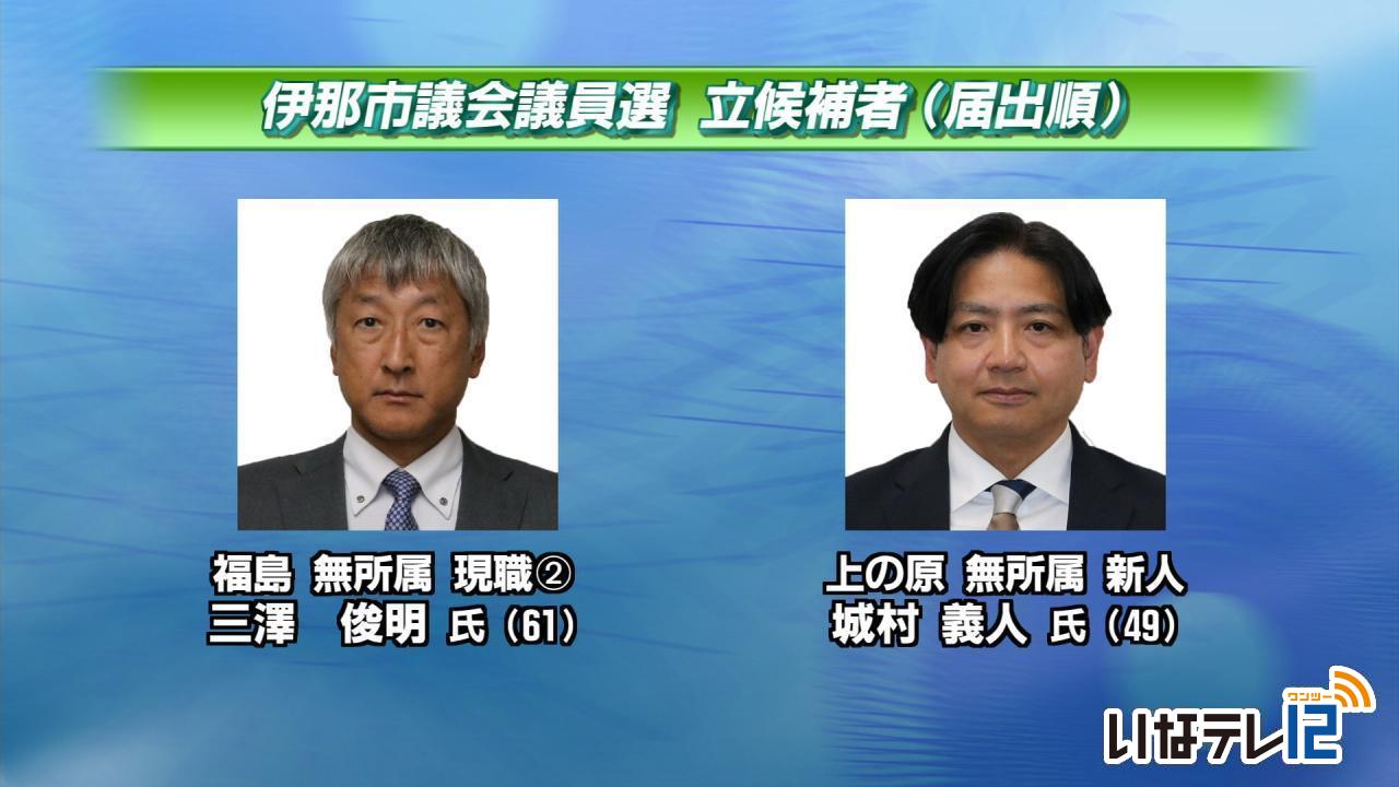 伊那市議会議員選挙　立候補者紹介（届出順９～１６）