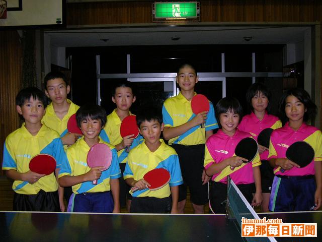 伊那少年卓球クラブ　小中学生9人が中部日本選手権へ
