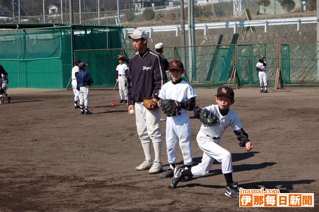 小学生に野球指導