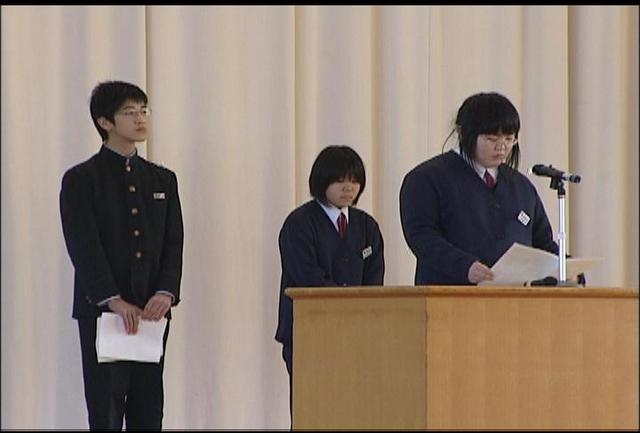 3学期スタート　伊那中で始業式