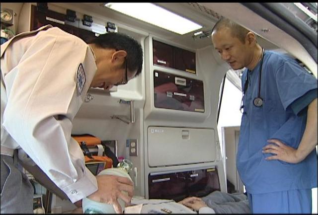 医師が救急車に同乗し訓練