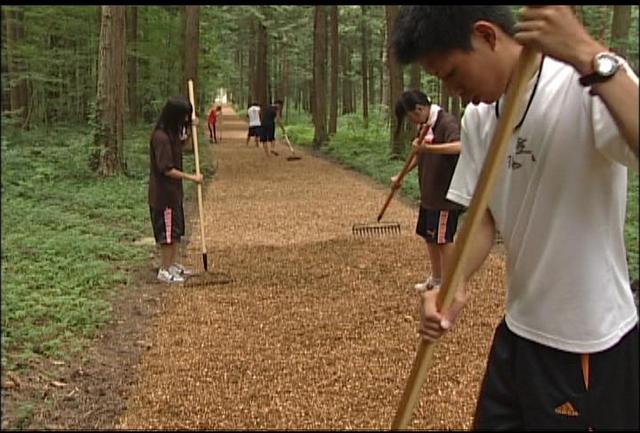 上農高校陸上部がみんなの森整備