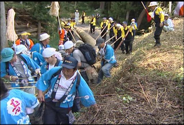 伊那市西春近諏訪形諏訪神社　御柱祭山出し