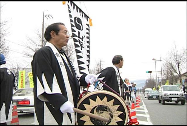 交通事故うち止め太鼓で安全運転呼びかけ