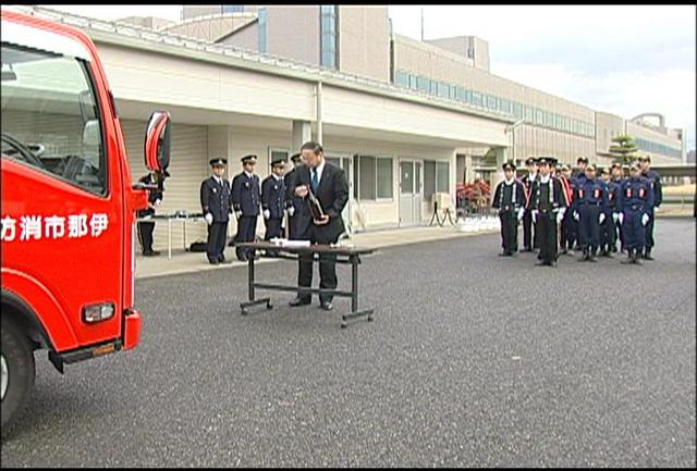 高遠町長藤分団第1部にポンプ車導入