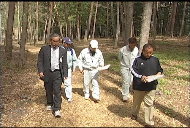 伊藤国光さんがますみヶ丘平地林のクロスカントリーコースを視察