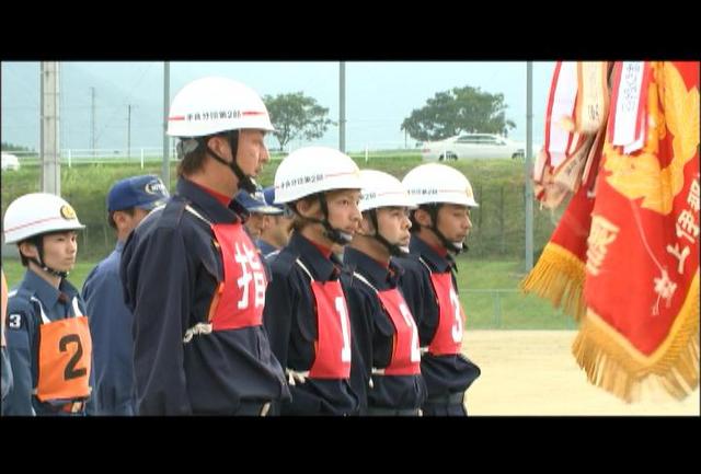 上伊那消防ポンプ操法大会　小型ポンプ操法の部で伊那市が優勝