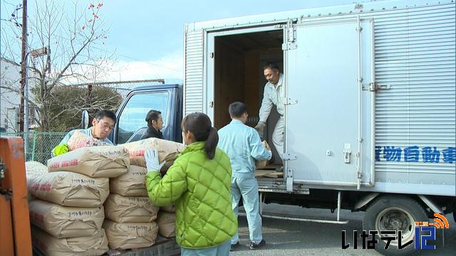 JA上伊那などが援助米を発送