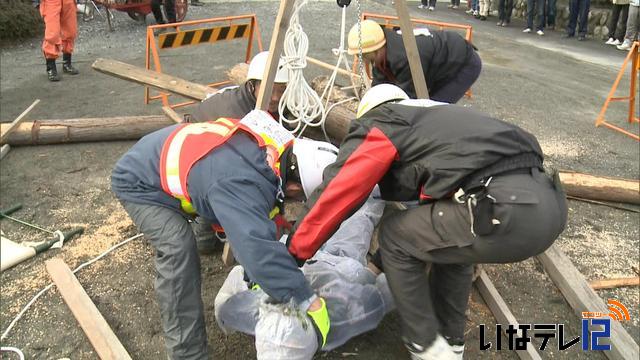 大規模災害に備え狐島防災会が訓練