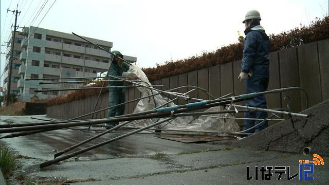 春の嵐　上伊那で被害