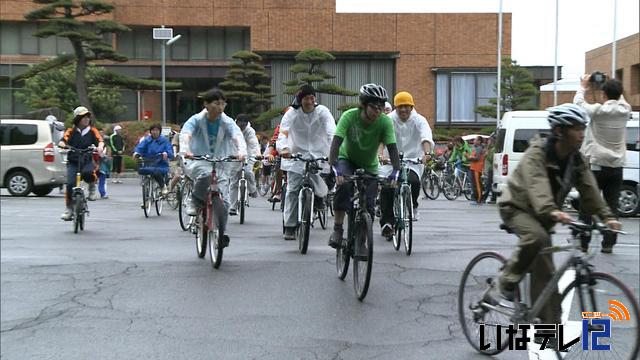 自転車リレーで脱原発訴え