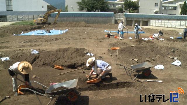 箕輪中学校体育館改築にあたり発掘調査