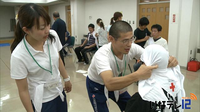 南箕輪村消防団救護班　県大会に向け練習