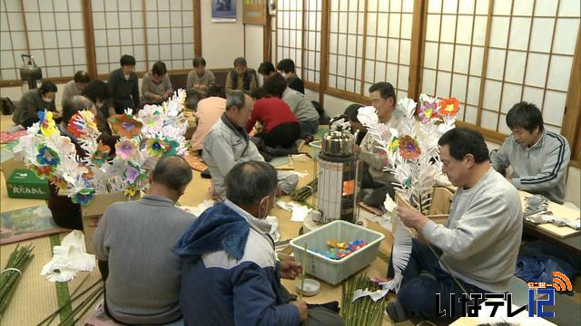 北小河内漆戸常会「大文字」花作り