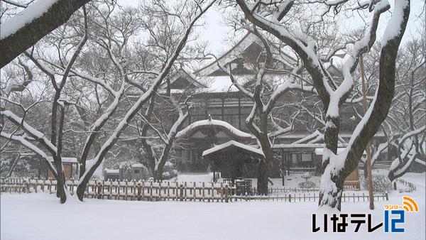 高遠城址公園　恵みの雪