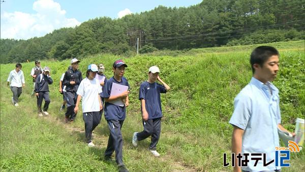 高遠高校生徒　ジオガイドで中学生の学習をサポート