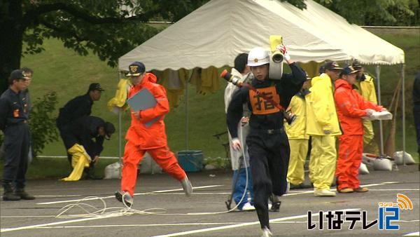 消防ポンプ操法　小型・手良　自動車・伊那　優勝