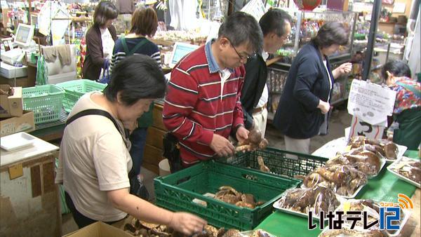 マツタケ大豊作　バイキング販売盛況