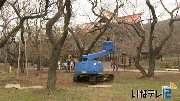 高遠城址公園　冬支度