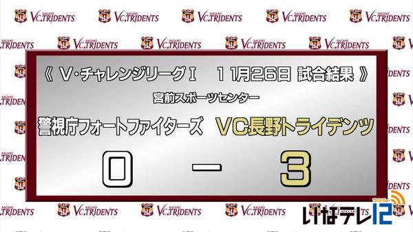 ＶチャレンジリーグⅠ　ＶＣ長野２６日の試合結果