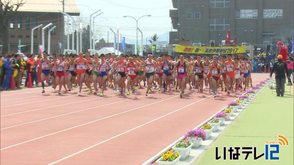 春の高校伊那駅伝　地元住民が声援送る