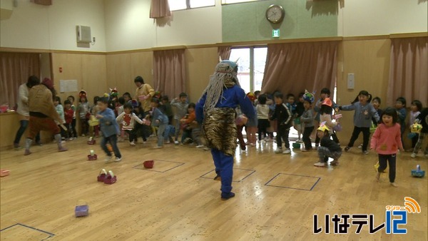 ３日の節分を前に　伊那北保育園で豆まき