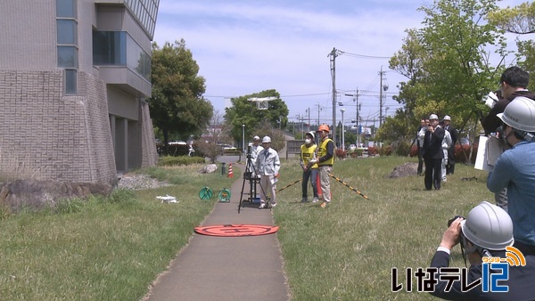 災害救助支援へドローンテスト飛行