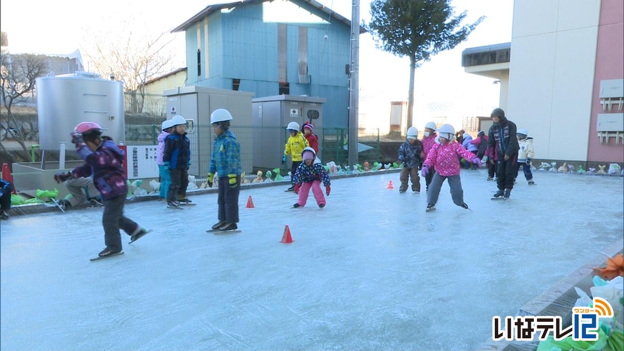 西春近北小　スケート授業