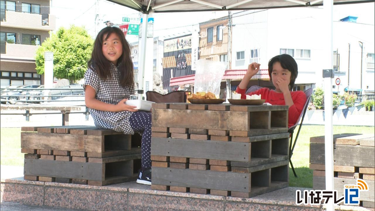 ウッドデッキ廃材を再利用　パレット作り