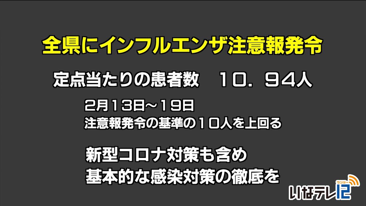 全県にインフルエンザ注意報発令