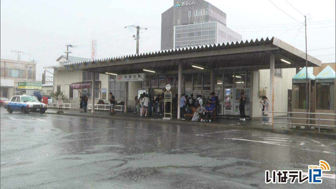 伊那地域で雨　ＪＲ飯田線に影響