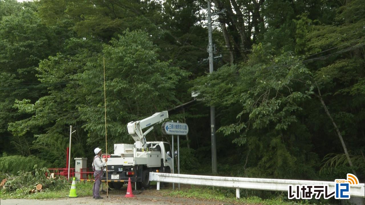 富県と東春近の一部で倒木による停電