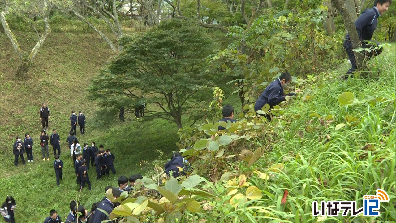 高遠城跡活用　中学生に意見聞く