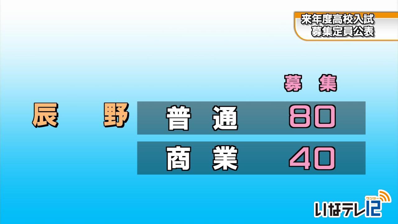来年度の公立高校生徒募集定員公表