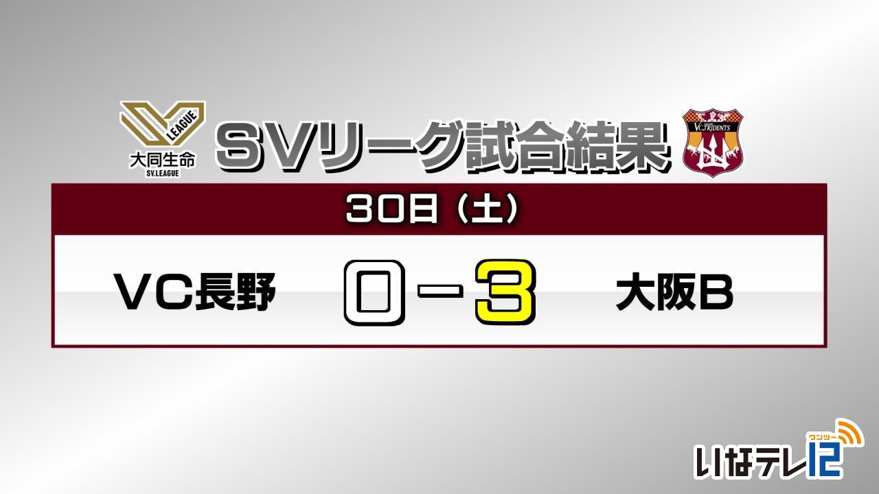 ＶＣ長野　３０日の試合結果