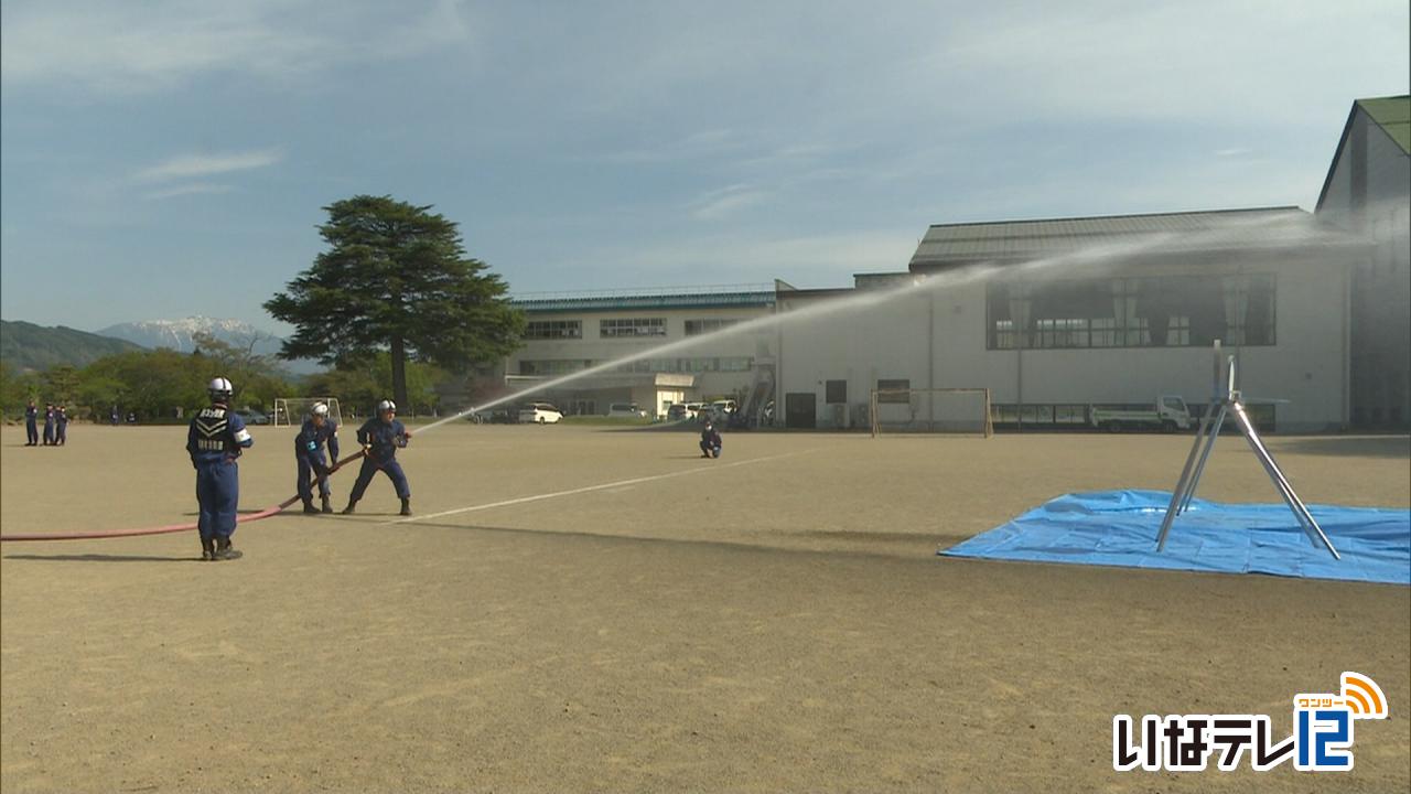 箕輪町消防団　全体春季訓練