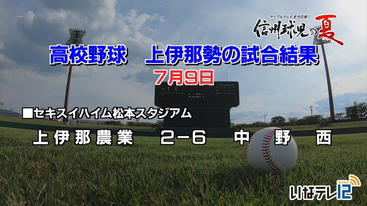 スポーツ｜高校野球　上伊那勢の９日の試合結果