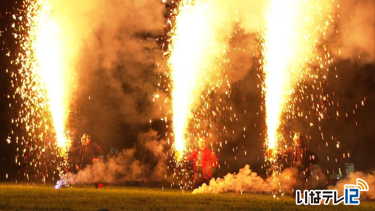 みのわ祭りを前に手筒花火の練習