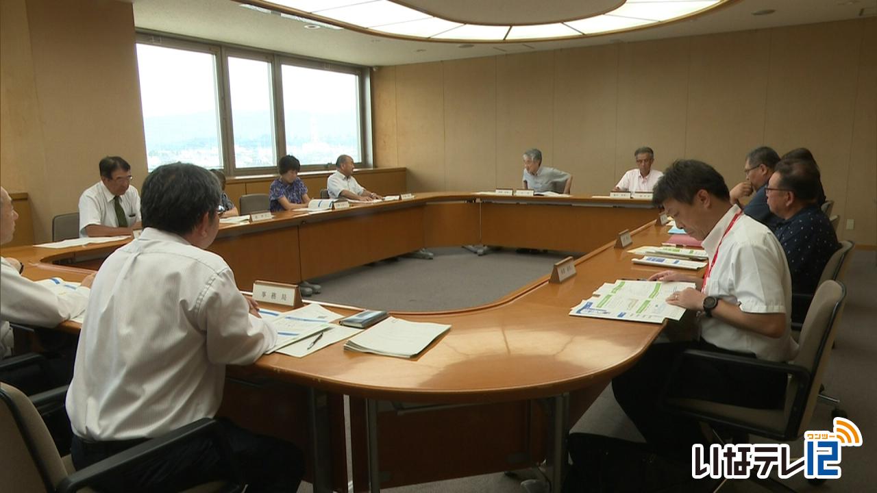 伊那市上下水道事業運営審議会　下水道従量料金値上げを諮問