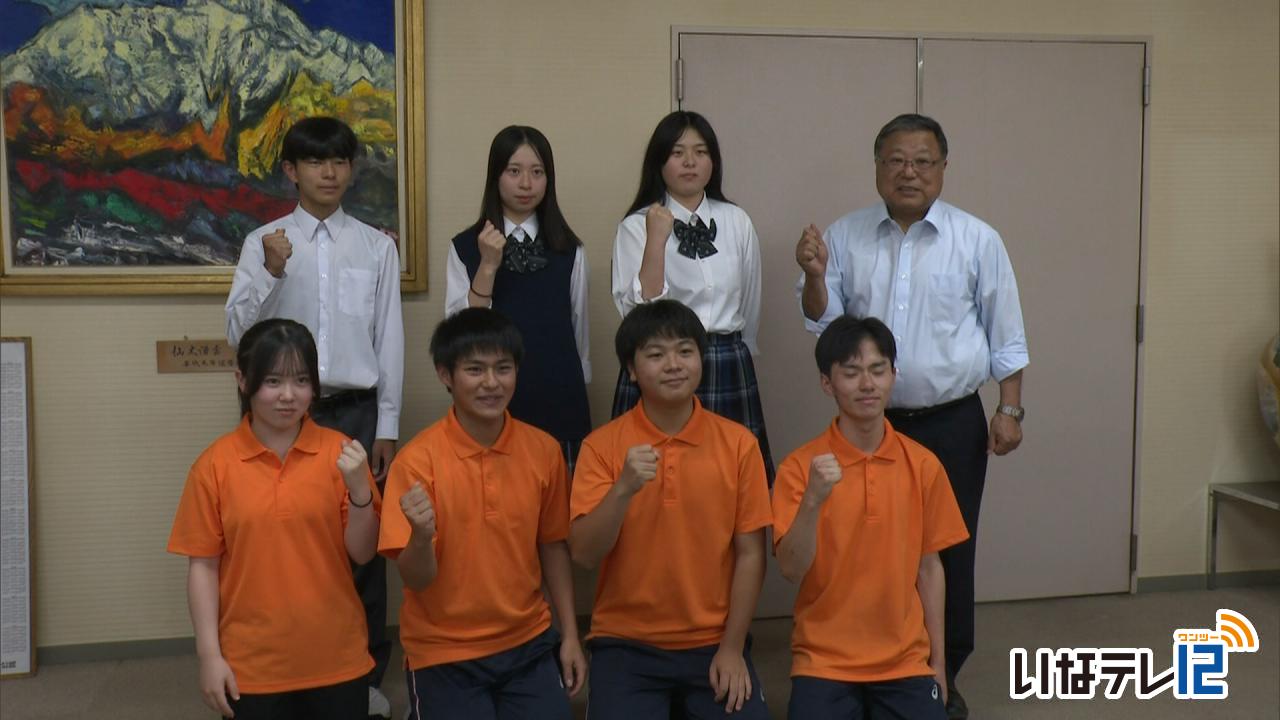 IHフェンシング出場高校生　表敬訪問
