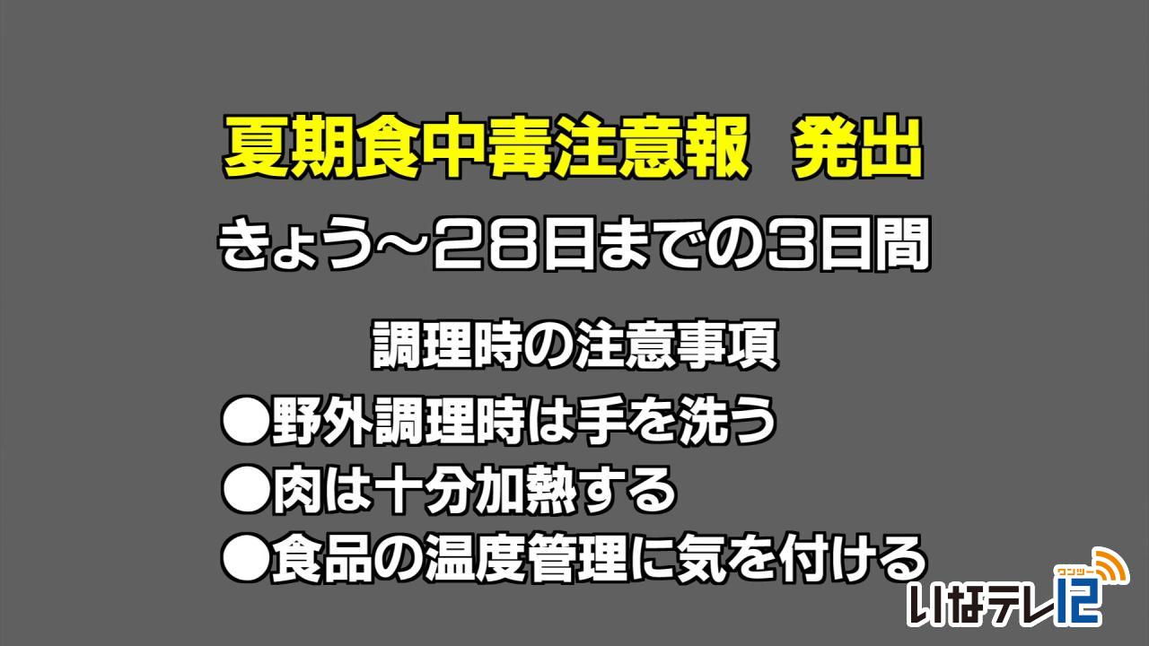 夏期食中毒注意報 全県に発令