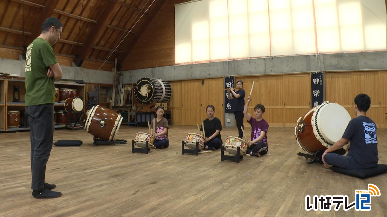 田楽座　２６日の伊那公演に向け稽古