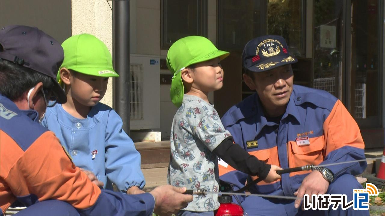 西箕輪保育園で防災体験