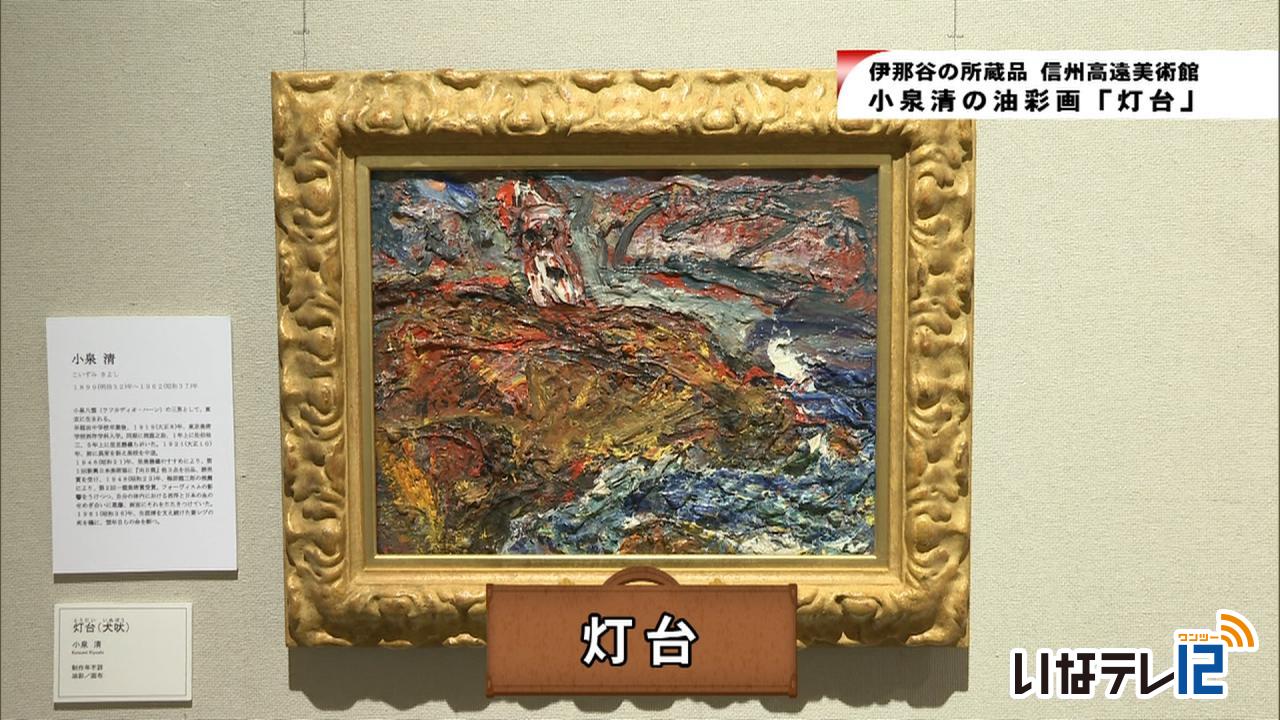 伊那谷の所蔵品　小泉清の油彩画「灯台」